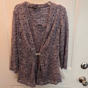 Alex Evenings Lavender 2 piece tank and jacket size S NWT